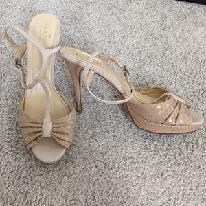 Kate Spade Snakeskin Pale "Nude" Heels Size 9